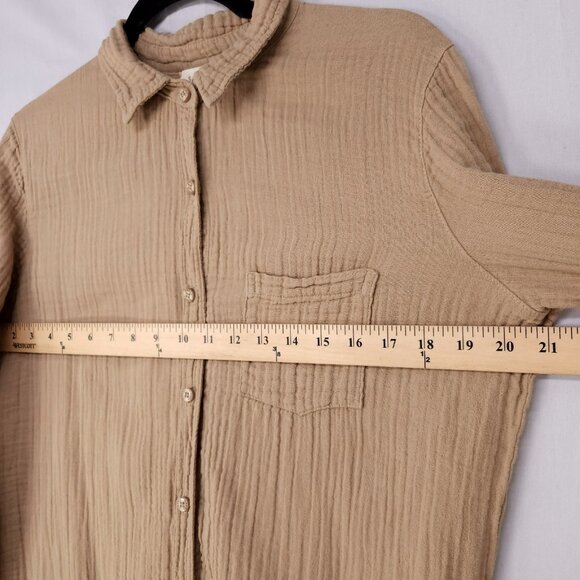 Star X Midi Shirt Dress Size Small Gauze Button Down Beachy Minimalist Boho USA - Picture 8 of 15